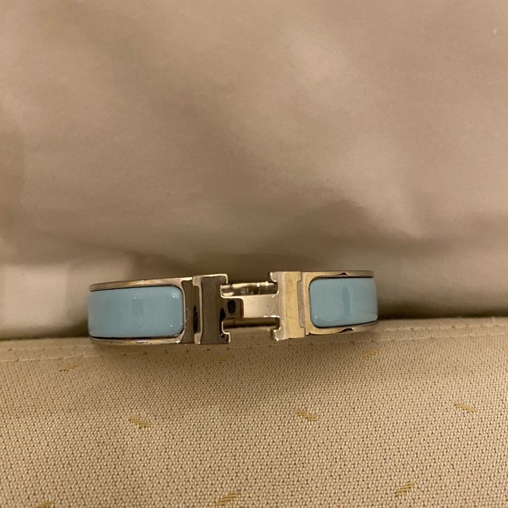 Authentic Hermès light blue bangle